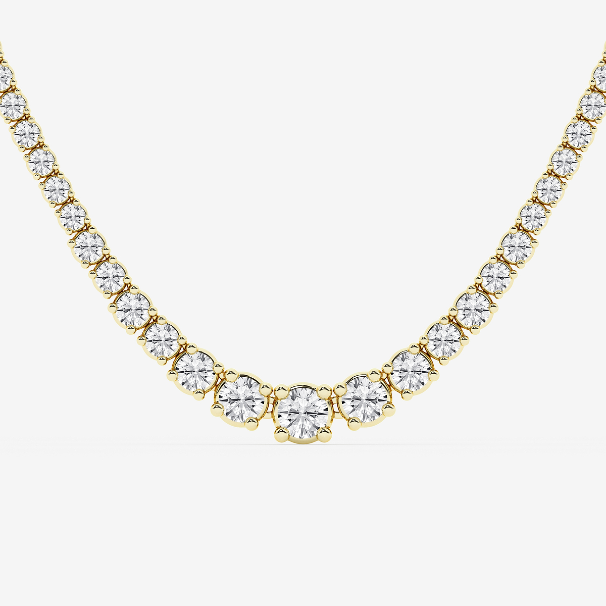 Additional Image 1 for  10 ctw Round Lab Grown Diamond Four Prong Graduated Tennis Necklace